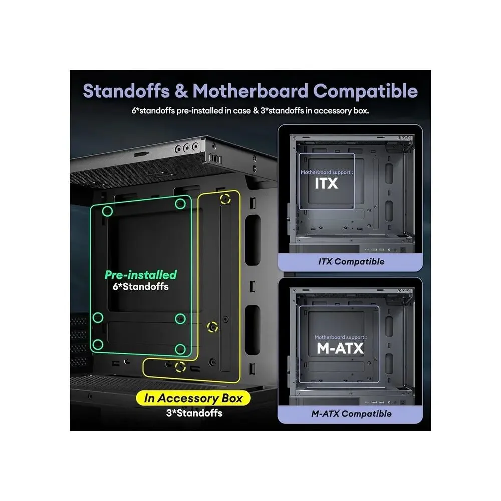OKINOS AQUA 3 ARGB Micro-ATX Mini Tower PC Case